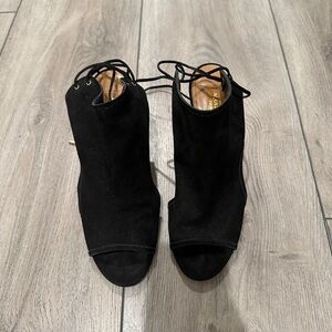 Aquazzura Firenze Black Suede Heels